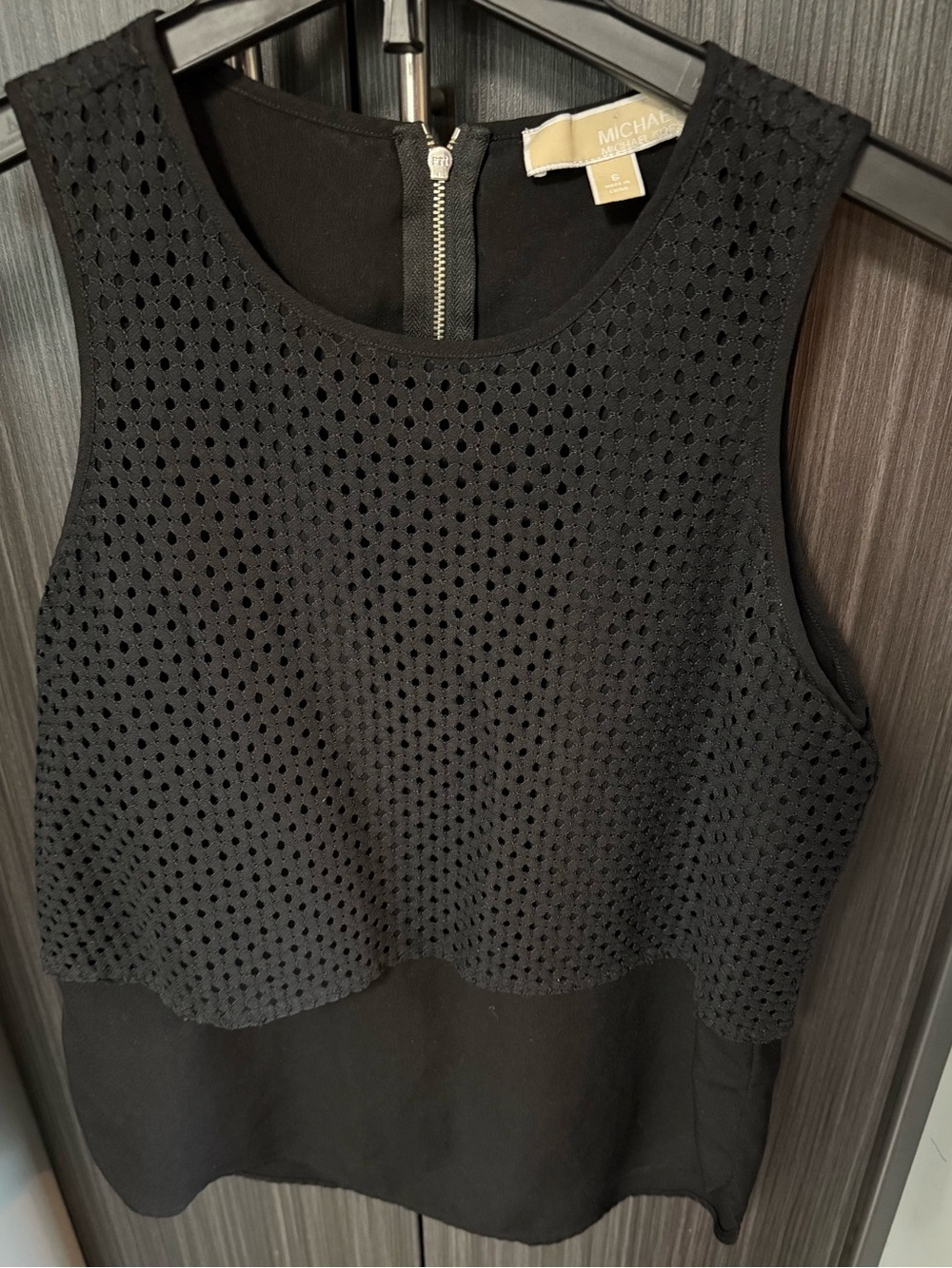 MICHAEL Michael Kors Black Layered Eyelet Tank Top Blouse - Size 6